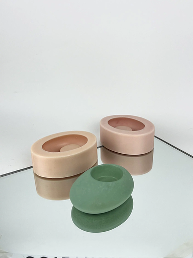 Молд подсвечник Камень, овал, опт фото 1