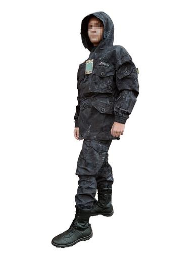 Костюм мужской Горка 8 Рэмбо рип-стоп, чёрный питон, лето, опт фото 2