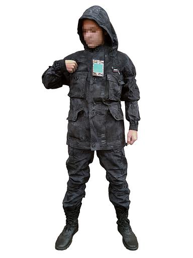 Костюм мужской Горка 8 Рэмбо рип-стоп, чёрный питон, лето, опт фото 4