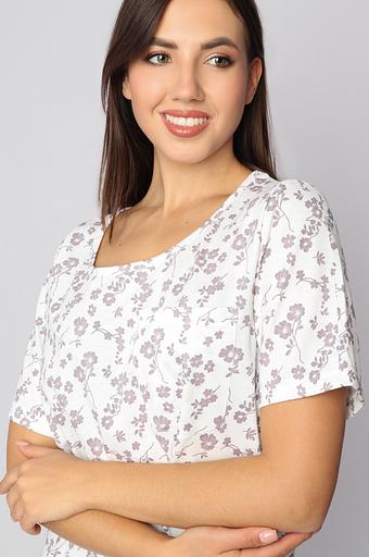 Женская сорочка «Очарование», экрю (какао цветы), опт фото 5