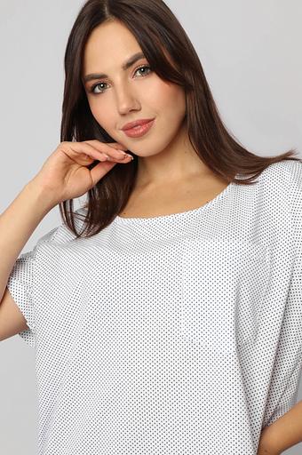 Женская сорочка «Очарование», белый (тёмно-синий горох), опт фото 6