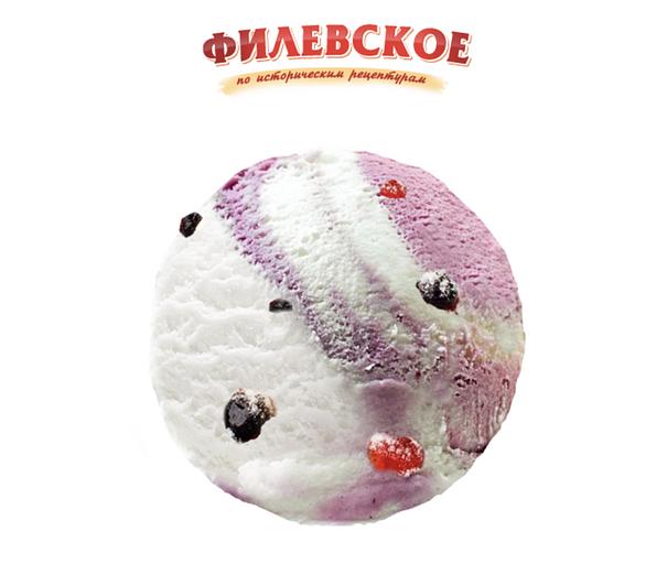 Мороженое «Филевское» сливочное с ароматом йогурта с лесными ягодами, лоток 2200 гр, опт фото 1