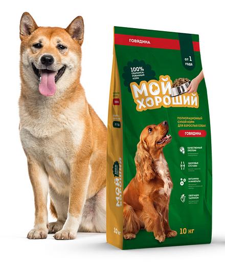 Корм сухой Мой хороший полнорационный для взрослых собак всех пород 10 кг фото 1