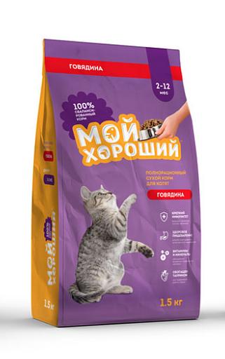 Dry food My good complete for kittens with beef 1.5 kg фото 1