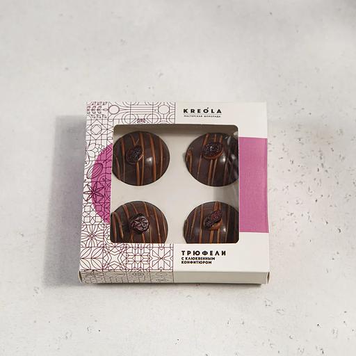 Candies Kreola“松露蔓越莓”手工黑巧克力 4 块,85 ± 5 克,批发 фото 1