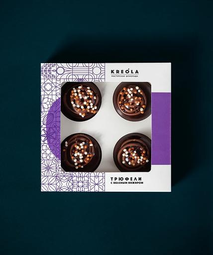 Kreola 糖果“松露无花果”手工黑巧克力 4 颗,85 ± 5 克,批发 фото 5