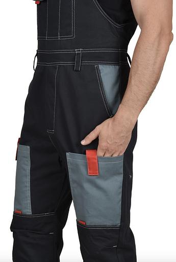 Men's work suit "Favorite" gray with red inserts, wholesale фото 3