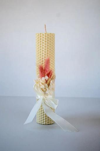 Ulianka wax candle with dried flowers фото 1