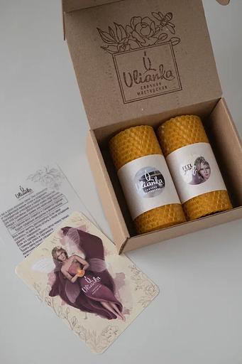 2 свечи из вощины высотой 10 см Ulianka фото 1