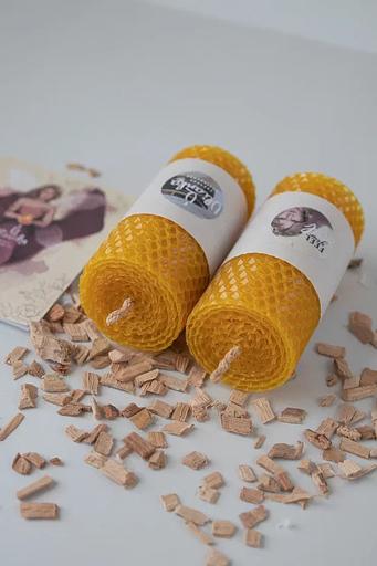 2 свечи из вощины высотой 10 см Ulianka фото 2