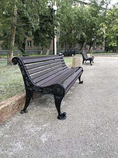 Чугунная скамейка парковая «Хризантема» ОПТ фото 2