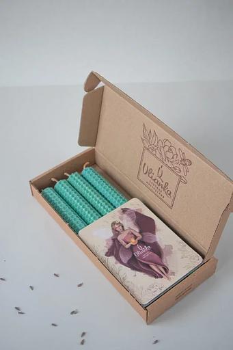 4 thin candles made of Ulianka wax, Tiffany фото 1