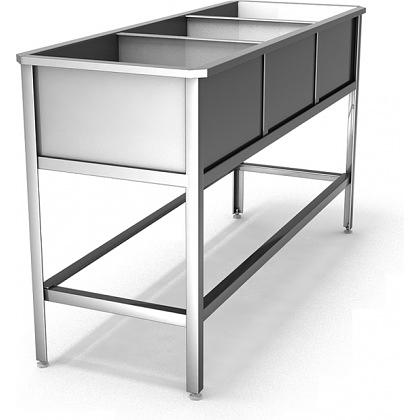 3 секциялы жуу ваннасы Профиль 40x40 сериясы 600 400x450x300 мм фото 1