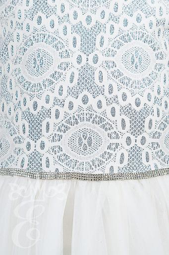 Платье «Её малышество» для девочек нарядное, молочный, 140 фото 4