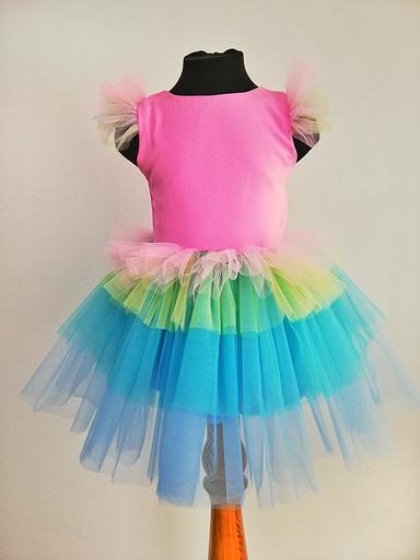 Платье «Её малышество» для девочек нарядное, многоцветный, 116 фото 2