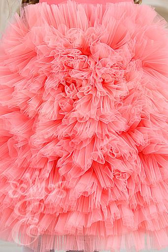 Платье «Её малышество» для девочек с пышной юбкой, коралловый, 116 фото 4