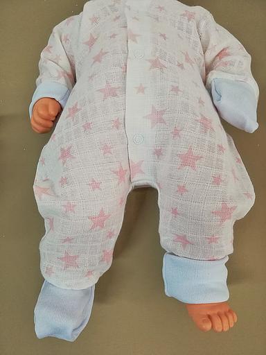 Комбинезон для малышей «Её малышество» из муслина, 2148Кбр, бело-розовый, опт фото 2