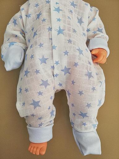 Комбинезон для малышей «Её малышество» из муслина, бело-голубой, 2148Кбг, опт фото 2