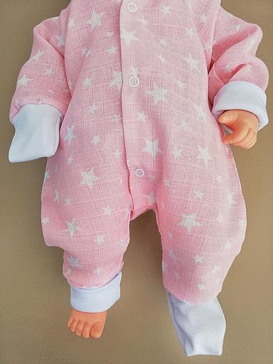 Комбинезон для малышей «Её малышество» из муслима, бело-розовый, 2148Крб, опт фото 2