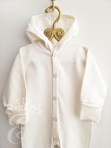 Комбинезон для малышей «Её малышество» с капюшоном, молочный, 91081НИК, опт фото 2