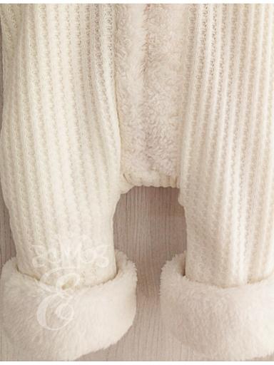 Комбинезон утеплённый для малышей «Её малышество» с капюшоном, молочный, 883-К, опт фото 4