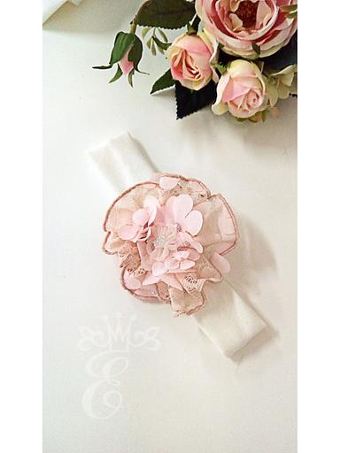 Комбинезон для девочек «Её малышество» с ободком, молочно-розовый, 902-КО, опт фото 2