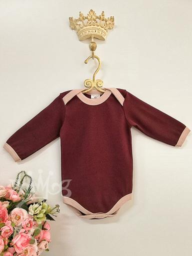 Боди для малышей «Её малышество» с длинным рукавом, бордовый, 2117БдБр, опт фото 1