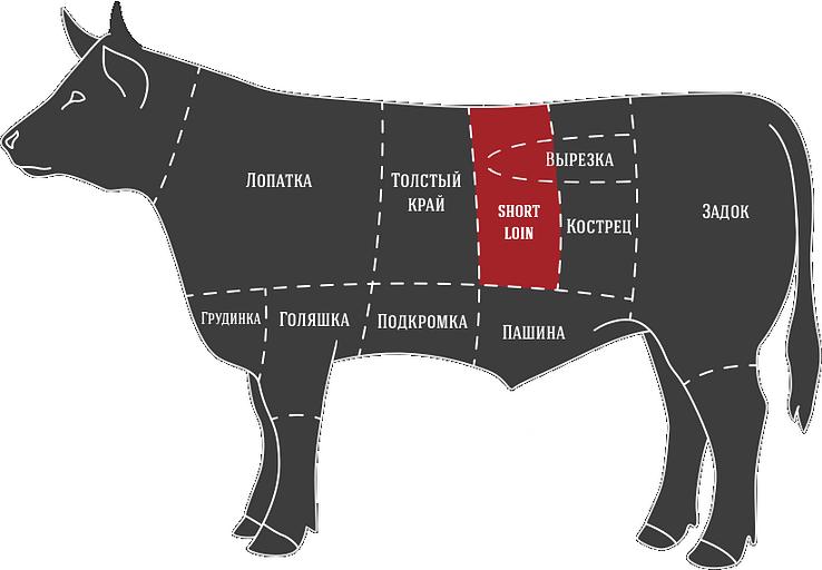 Шортлойн говядины Rosso «Choice» тонкий край на кости с вырезкой ОПТ фото 2