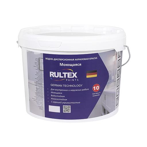 Краска моющаяся супербелая акриловая Rultex, 14 л, опт фото 1