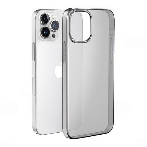 Чехол HOCO Light для Apple iPhone 15 Pro, TPU (прозрачный чёрный) ОПТ фото 1