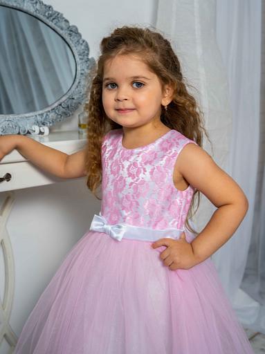 Платье для девочки Энди нарядное, розовое, 22-214_3, опт фото 3