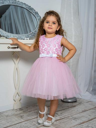 Платье для девочки Энди нарядное, розовое, 22-214_3, опт фото 4