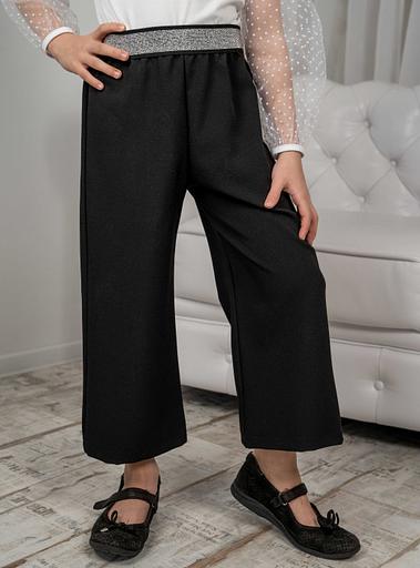 Брюки широкие, свободные Энди для девочек, чёрные, 4-127, опт фото 1