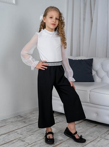 Брюки широкие, свободные Энди для девочек, чёрные, 4-127, опт фото 2