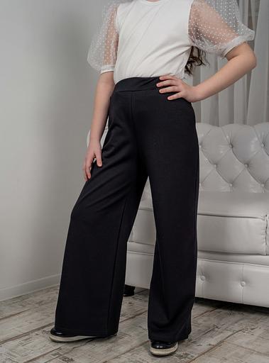 Брюки широкие, свободные Энди для девочек, чёрные, 4-127, опт фото 3