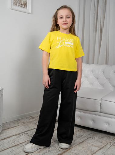 Брюки широкие, свободные Энди для девочек, чёрные, 4-127, опт фото 4