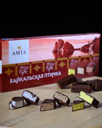 Сбивные конфеты в шоколадной глазури Байкальская птичка, набор, 225 гр, опт фото 1
