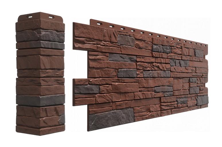 Фасадная панель Döcke «Stein» цвет темный орех ОПТ фото 1