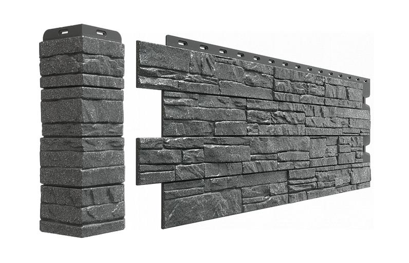 Фасадная панель Döcke «Stein» цвет антрацит ОПТ фото 1