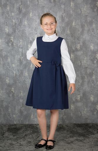 Школьный сарафан Энди для девочек, синий, 5-841, опт фото 1