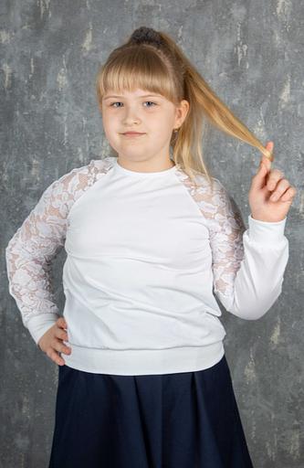 Школьный джемпер Энди для девочек, белый, 2-052_2, опт фото 1