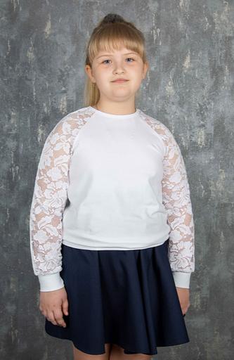 Школьный джемпер Энди для девочек, белый, 2-052_2, опт фото 2