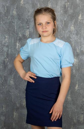 Джемпер Энди для девочек, голубой, 2-054_1, опт фото 1