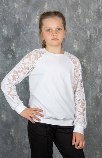 Джемпер Энди для девочек, белый, 2-052_1, опт фото 1
