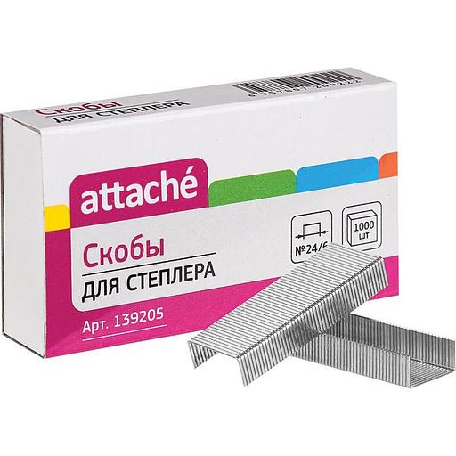 Скобы для степлера Attache N24/6 с цинковым покрытием, 1000 шт, опт фото 1