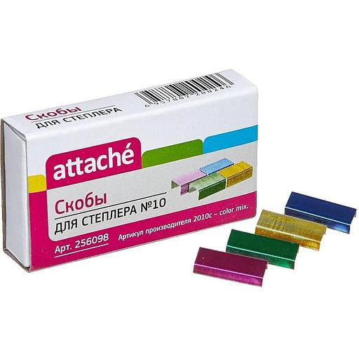 Скобы для степлера Attache №10 с цинковым покрытием цветные, 1000 шт, опт фото 1
