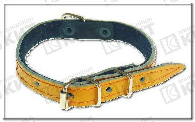 Ошейник №14, однослойный, натуральная кожа на синтепоне с выносным кольцом ОПТ фото 1