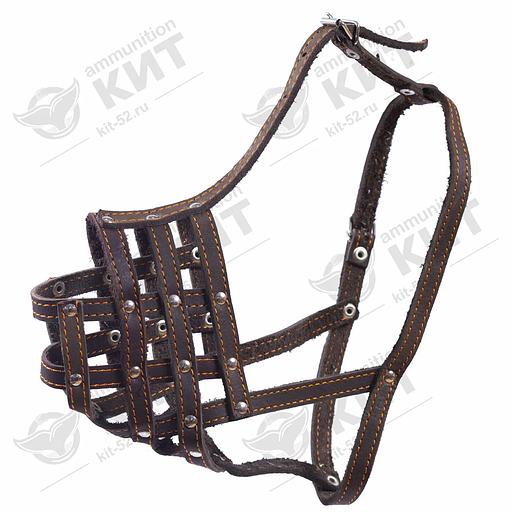 Намордник №13 из натуральной кожи (решётчатый) ОПТ фото 1