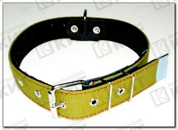 Ошейник №36 Брезентовый, однослойный с выносным кольцом на синтепоне ОПТ фото 1