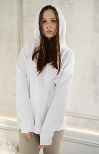 Худи «Dont panic» белый, оверсайз фото 1